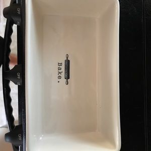 Rae Dunn “Bake” pan typewriter with rolling pin